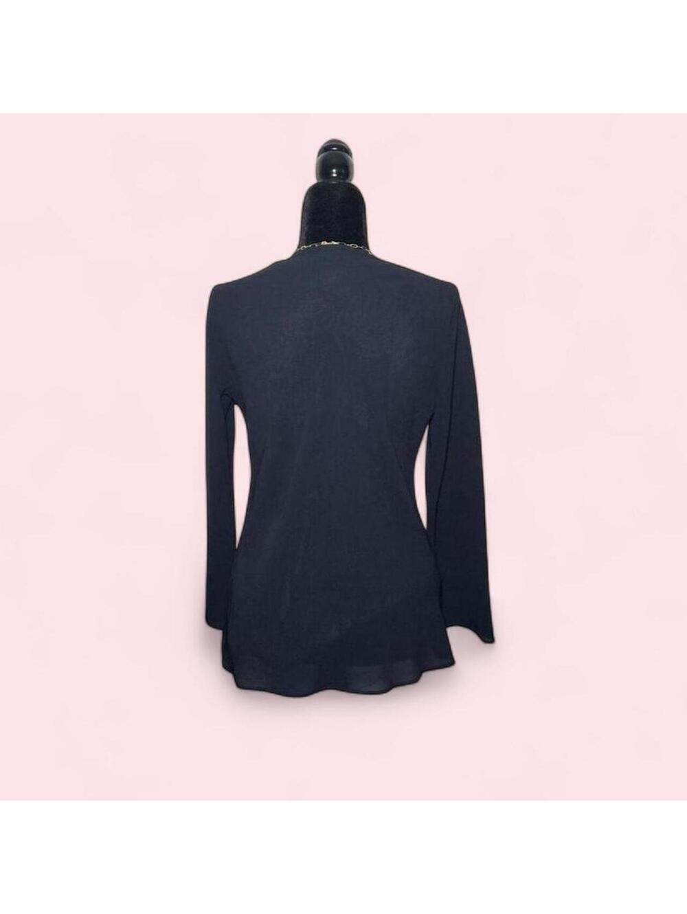 Braemar Petites Dark Blue Long Sleeve Blouse - Picture 3 of 3